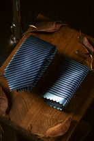 Tie & Hanky Set: Navy & Blue Stripe Tie & Hanky - Jack Martin