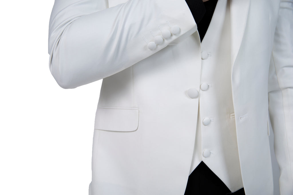 Off White Plain Dinner / Tuxedo Jacket with Shawl Lapel - Jack Martin Menswear