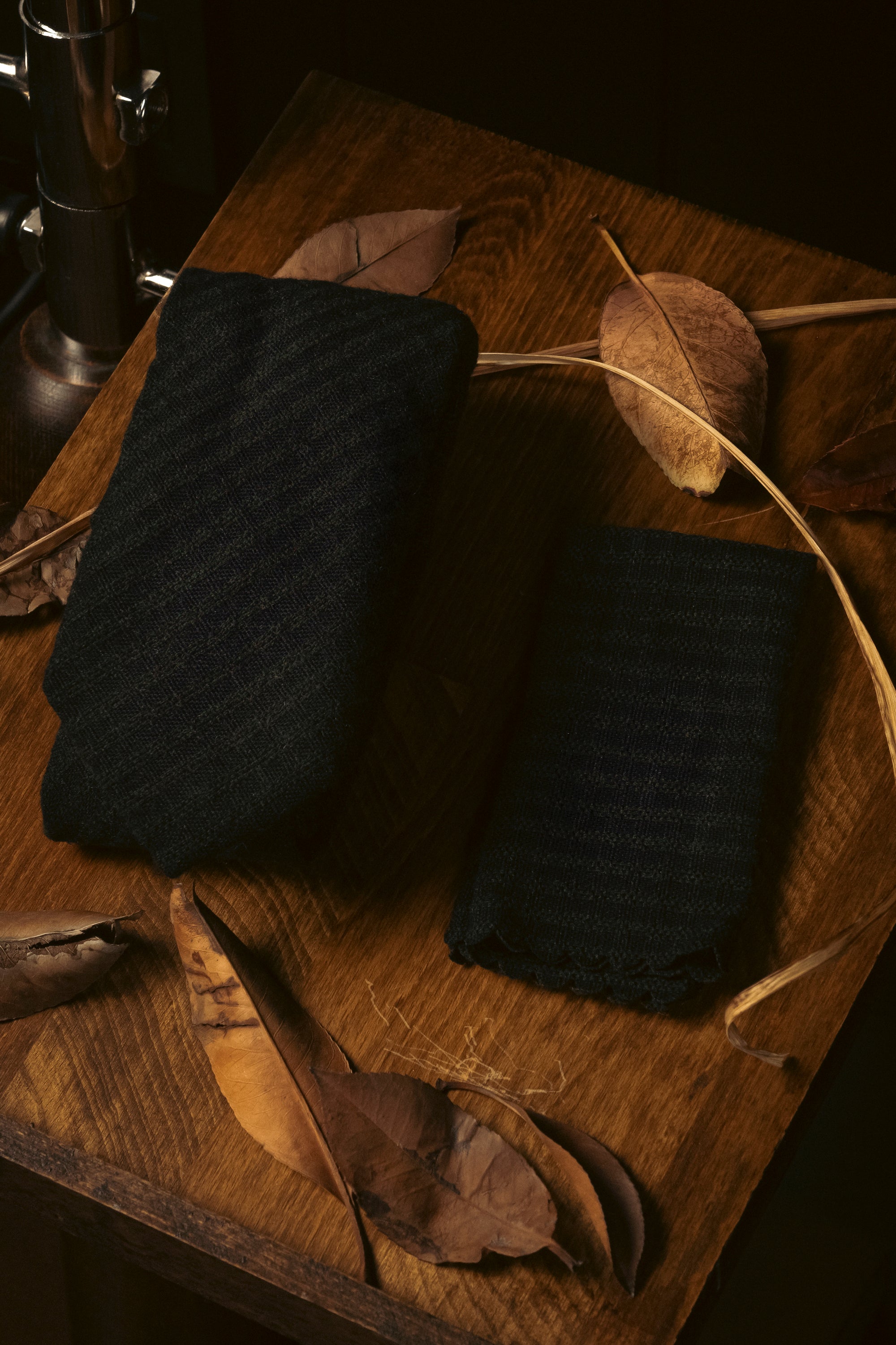 Tie & Hanky Set: Blue and Green Check Wool Tie & Hanky - Jack Martin