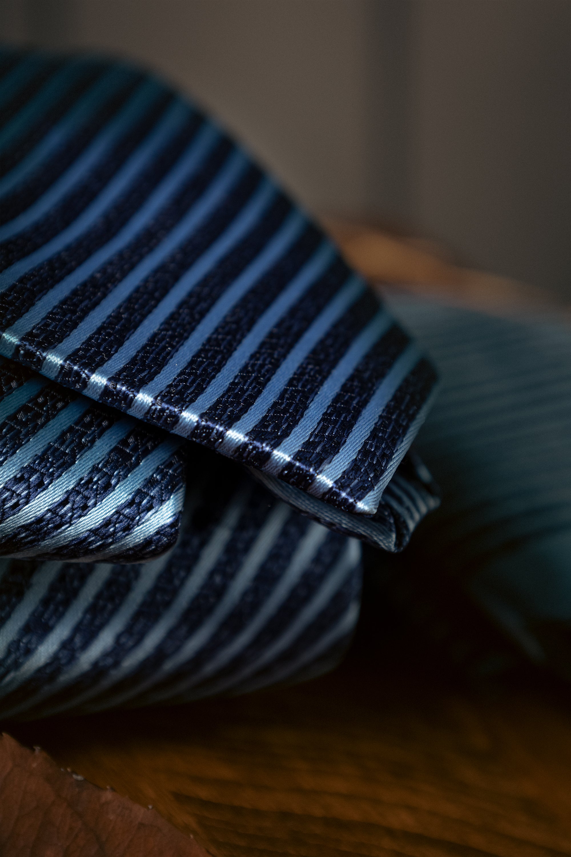 Tie & Hanky Set: Navy & Blue Stripe Tie & Hanky - Jack Martin