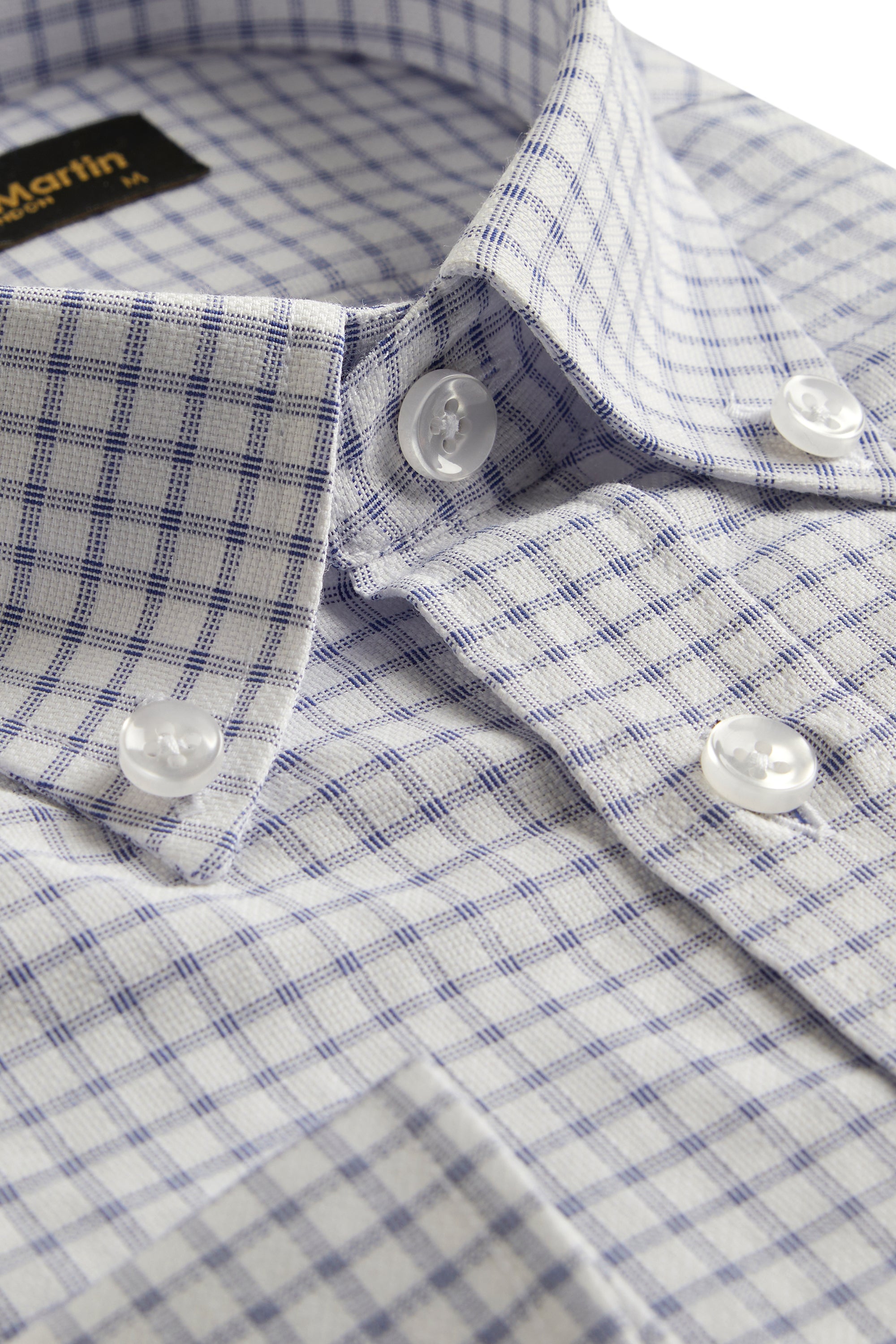 DAVID - Navy Check Oxford Button Down Casual Shirt - Jack Martin