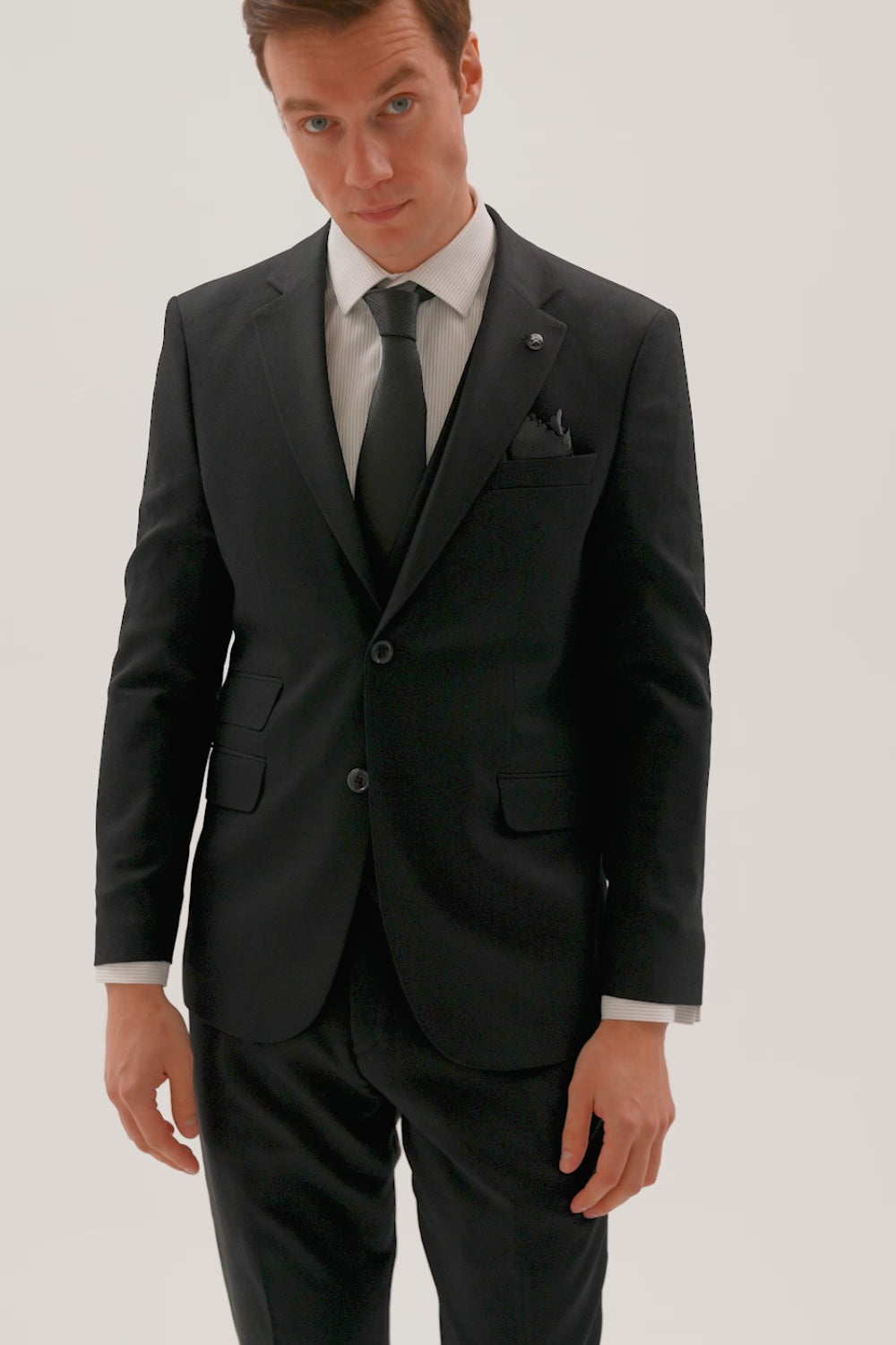 JACK - Black Twill 3 Piece Suit | Jack Martin Menswear