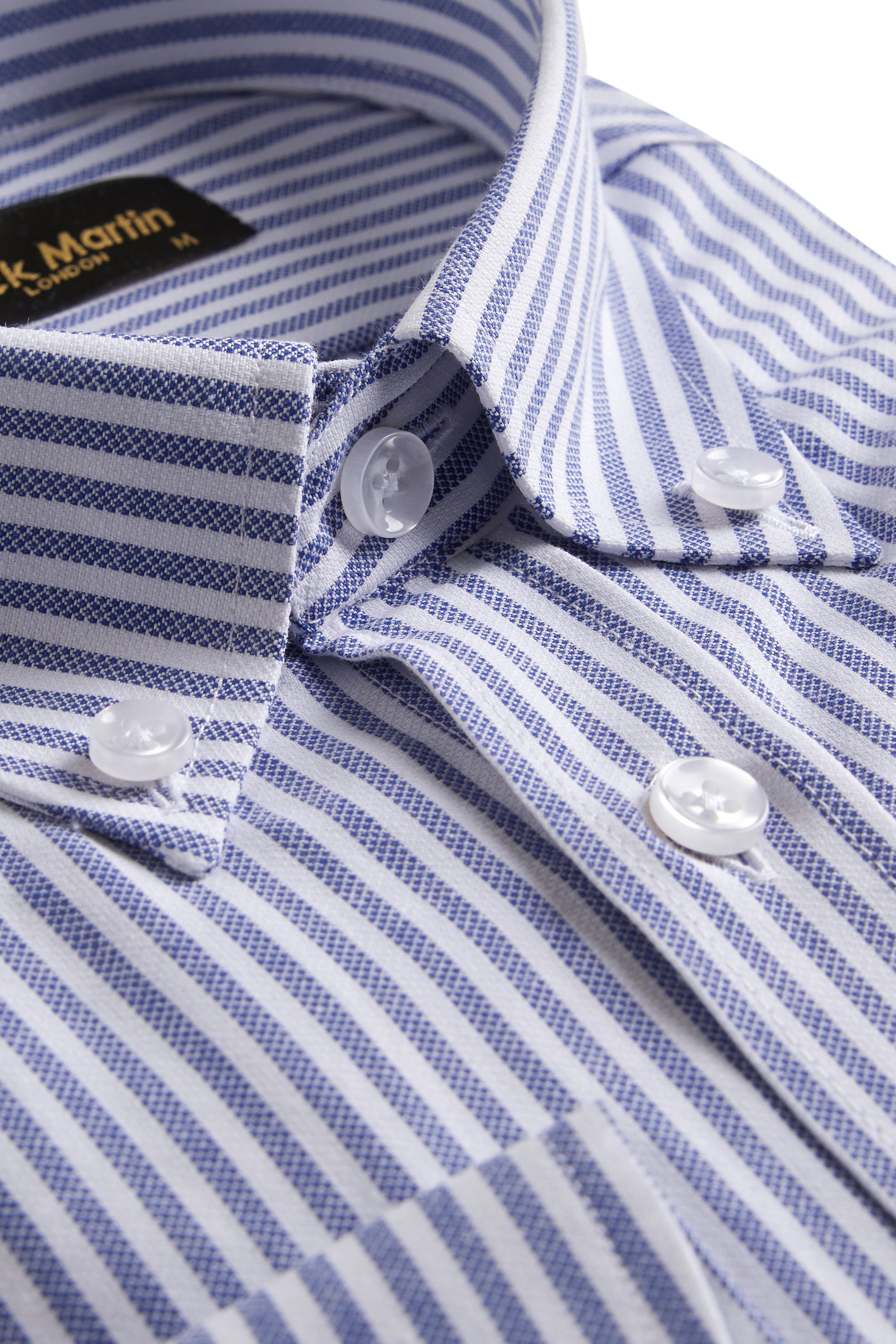 DAVID - Navy Striped Oxford Button Down Casual Shirt - Jack Martin