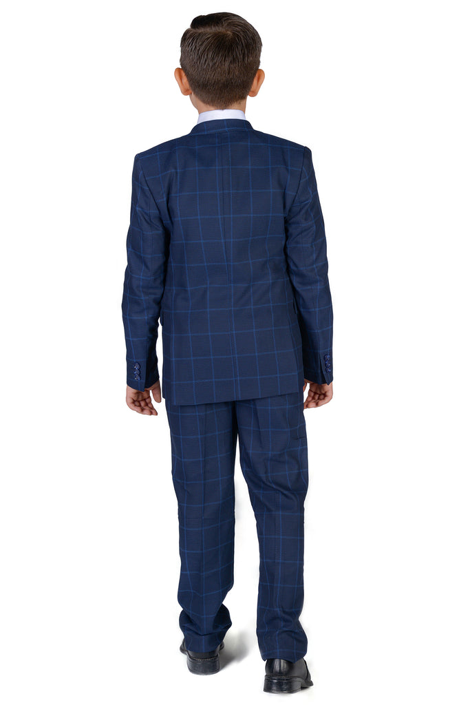 ARTHUR - Blue Check Boy's 3 Piece Suit - Jack Martin Menswear