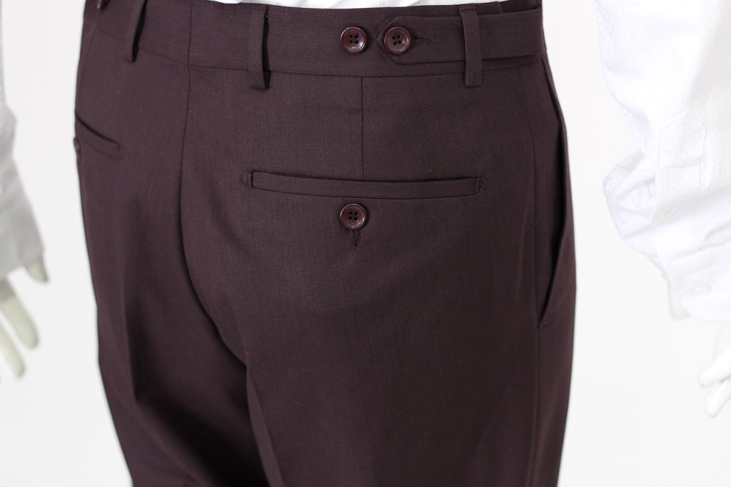 Burgundy Semi Plain Slim Fit Suit Trousers (PERCY) - Jack Martin Menswear