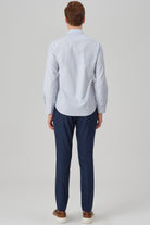 DAVID - Navy Check Oxford Button Down Casual Shirt - Jack Martin