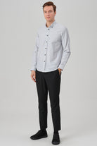 DAVID - Black Check Oxford Button Down Casual Shirt - Jack Martin