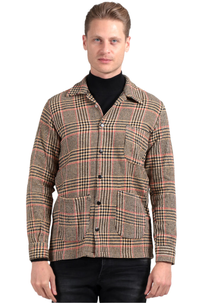 Freddie - Tan Glen Check Overshirt - Jack Martin