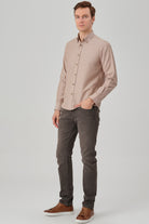 HUGO - Brown Oxford Button Down Casual Shirt - Jack Martin