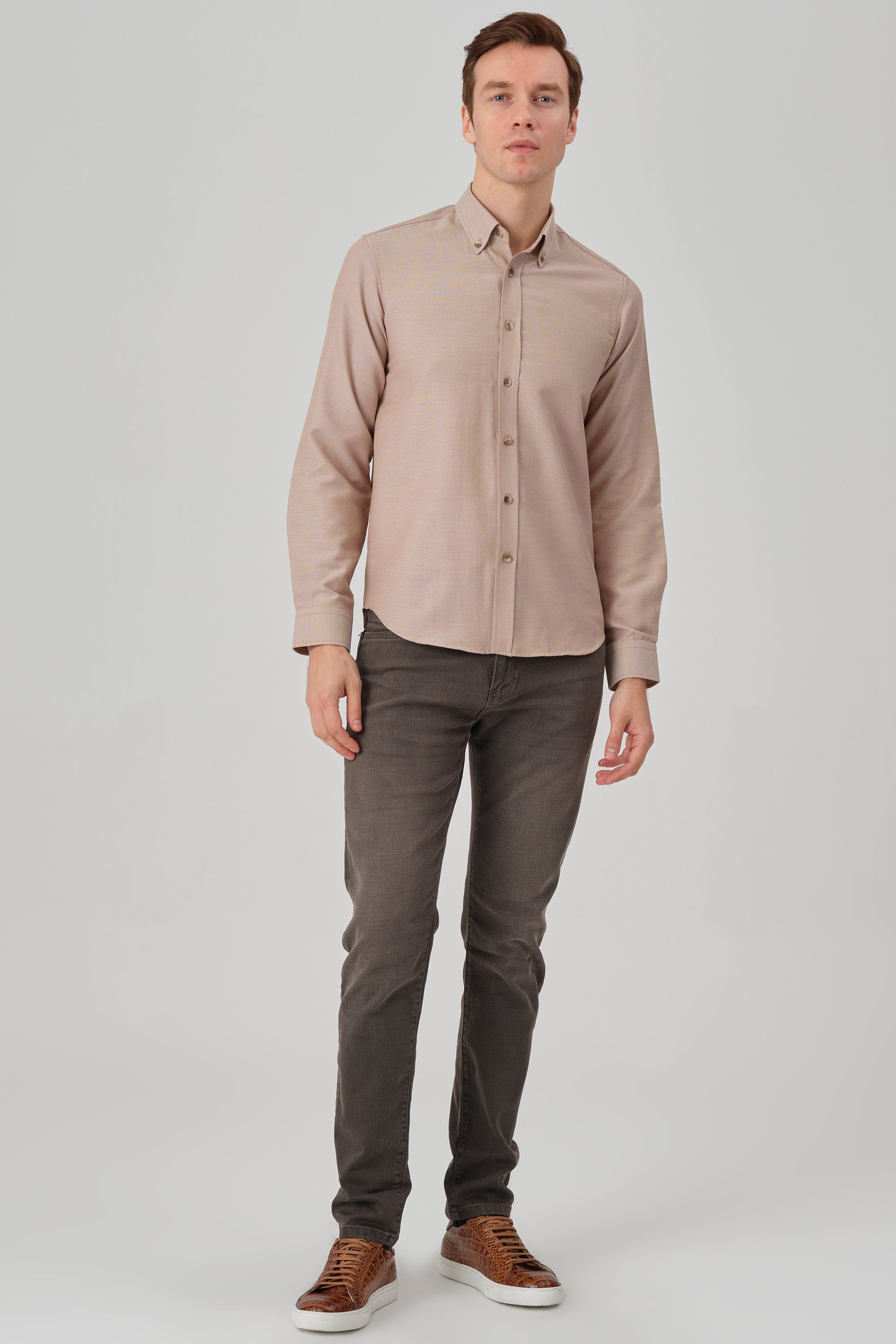 HUGO - Brown Oxford Button Down Casual Shirt - Jack Martin