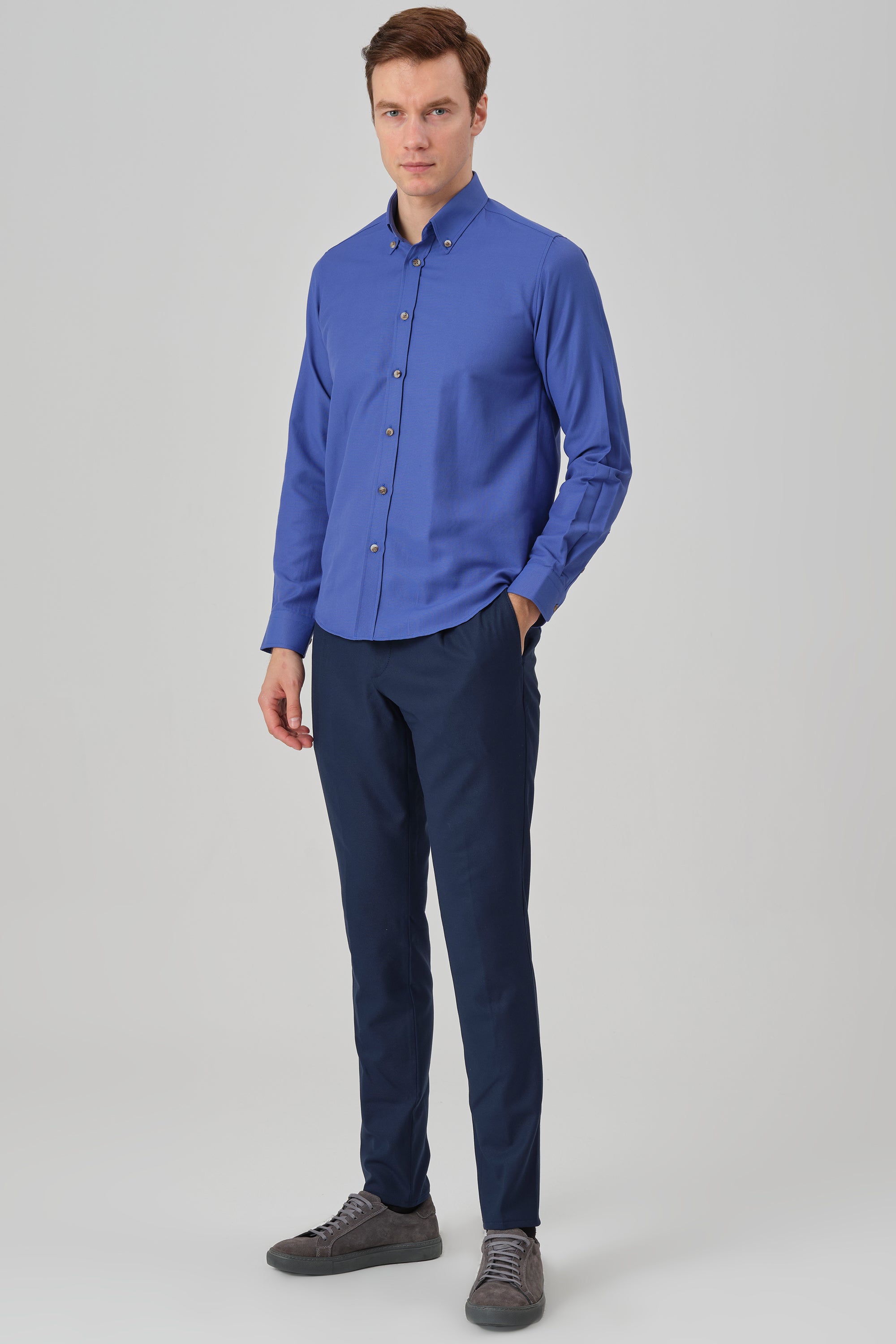 HUGO - Dark Blue Oxford Button Down Casual Shirt - Jack Martin