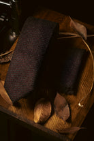 Tie & Hanky Set: Grey & Burgundy Patterned Wool Tie & Hanky - Jack Martin