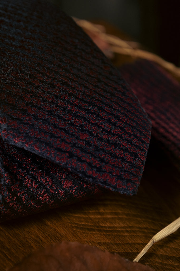 Tie & Hanky Set: Navy & Red Stripe Tie & Hanky - Jack Martin