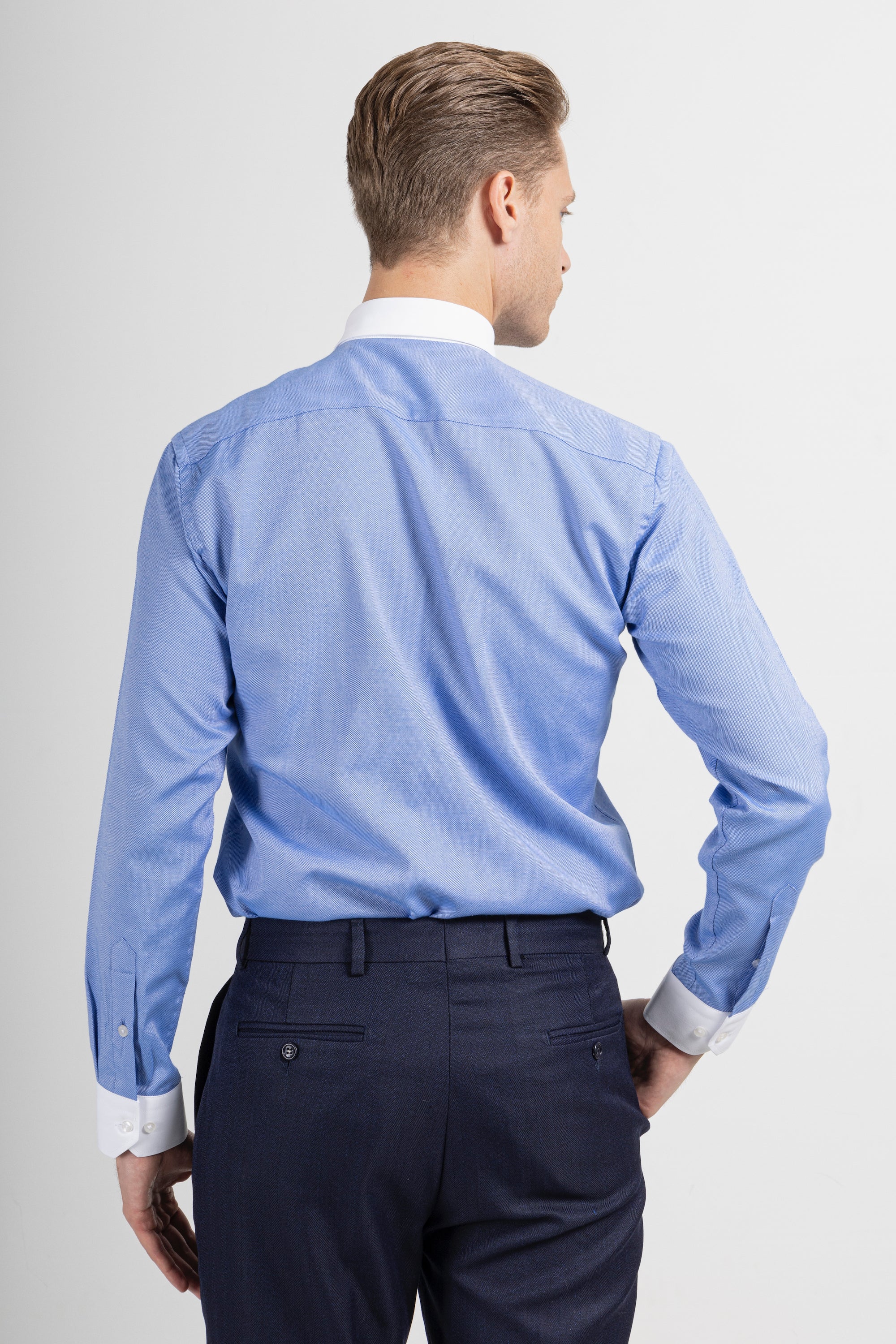 Jack Martin - Oxford Hemd Mit Pin-Kragen – Formelle Herren Hochzeits Und Anzughemden Mit Nadelkragen (Weiss,s