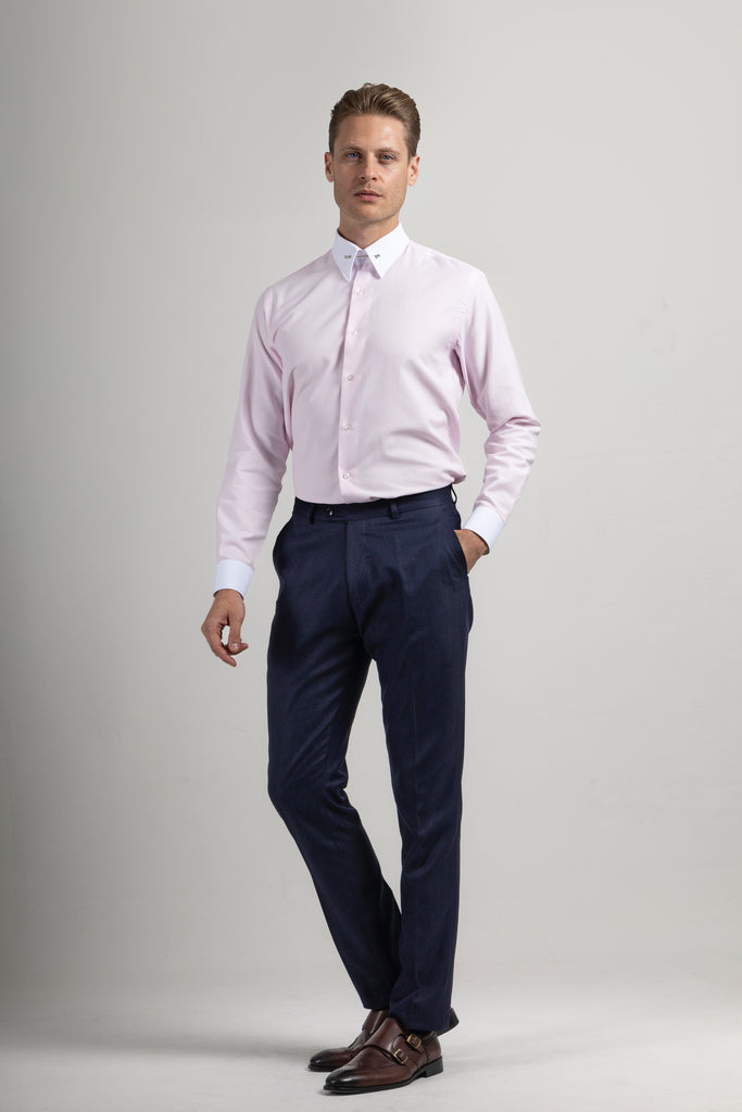 ADAM - Pink Oxford Pin Collar Shirt - Jack Martin