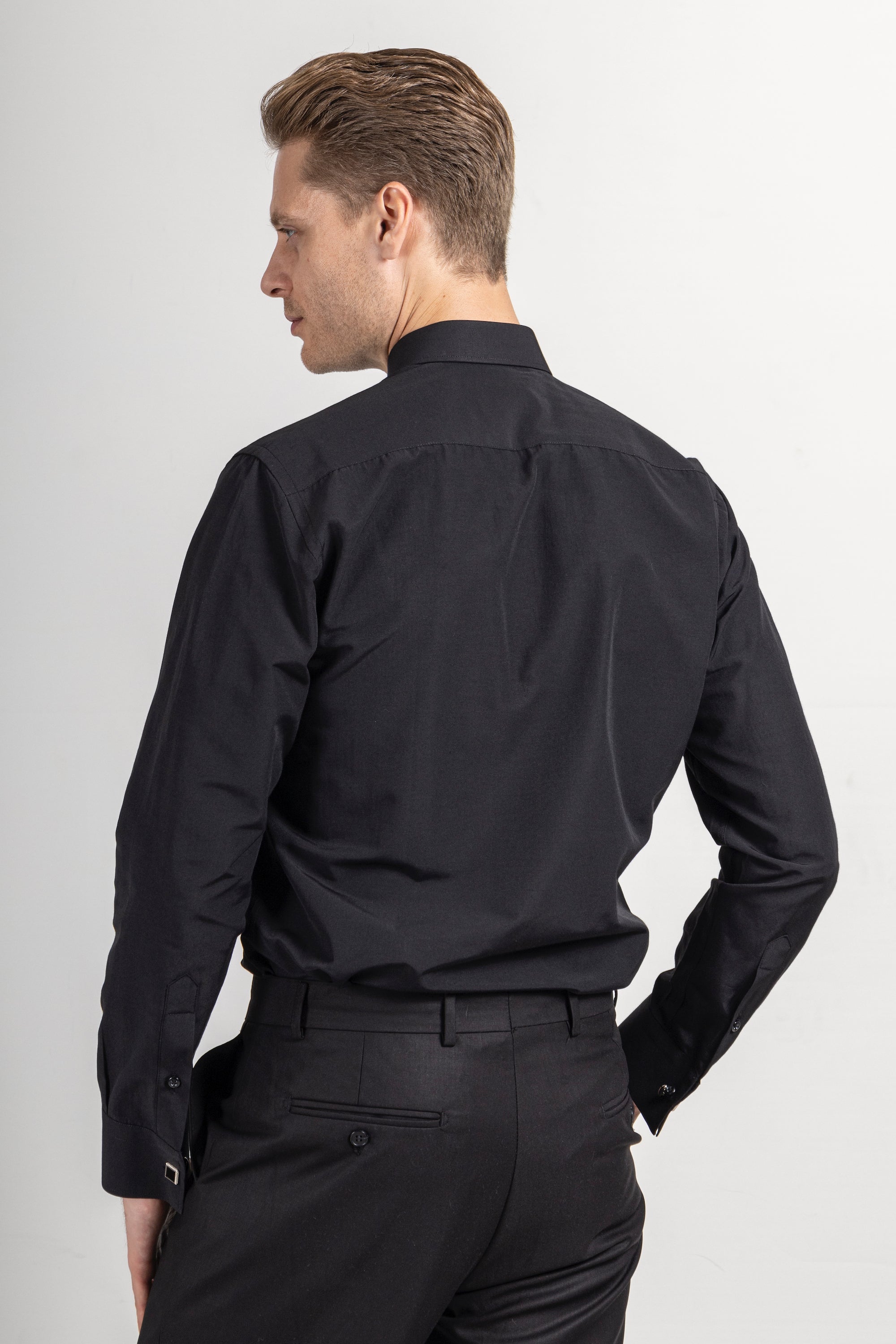 GEORGE - Black Formal Slim Fit Shirt with Cufflinks - Jack Martin