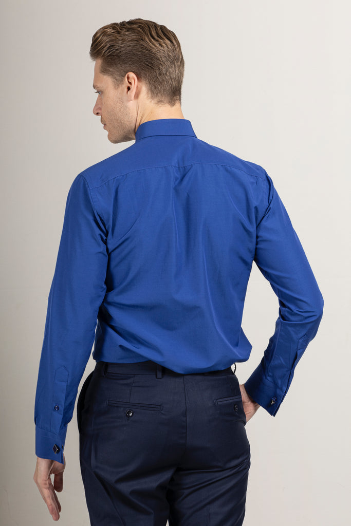 GEORGE - Royal Blue Formal Slim Fit Shirt with Cufflinks - Jack Martin