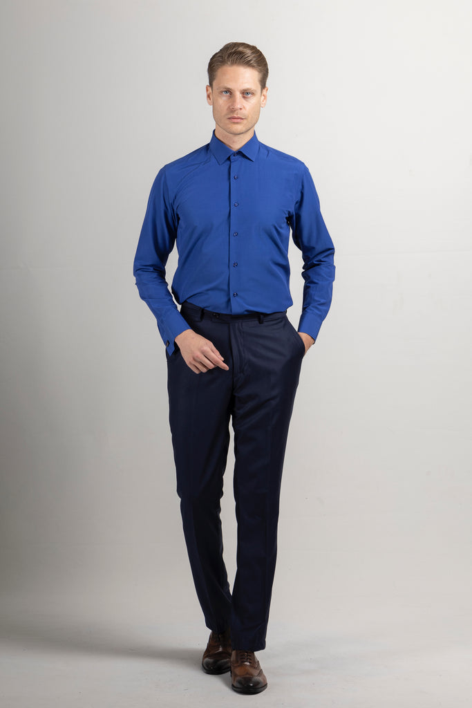 GEORGE - Royal Blue Formal Slim Fit Shirt with Cufflinks - Jack Martin