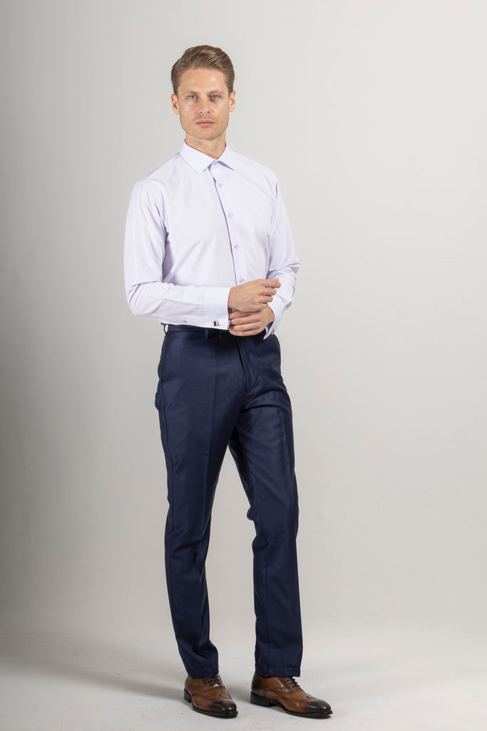 GEORGE - Lilac Formal Slim Fit Shirt with Cufflinks - Jack Martin
