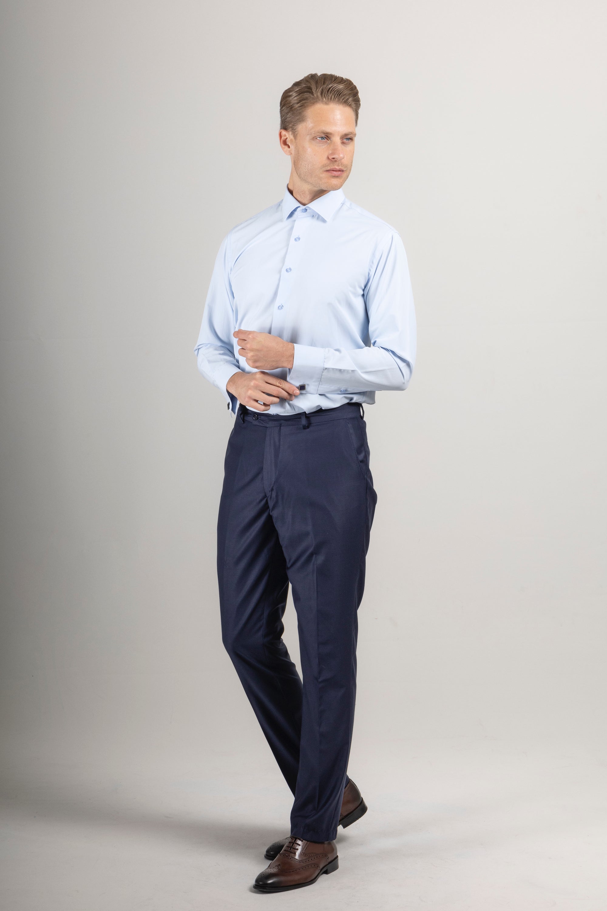 GEORGE - Blue Formal Slim Fit Shirt with Cufflinks - Jack Martin