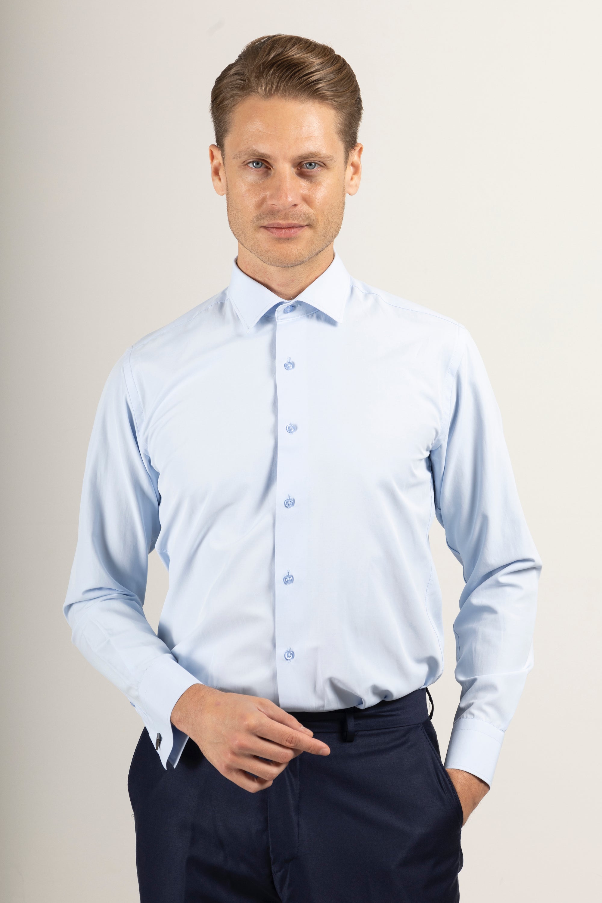 GEORGE - Blue Formal Slim Fit Shirt with Cufflinks - Jack Martin