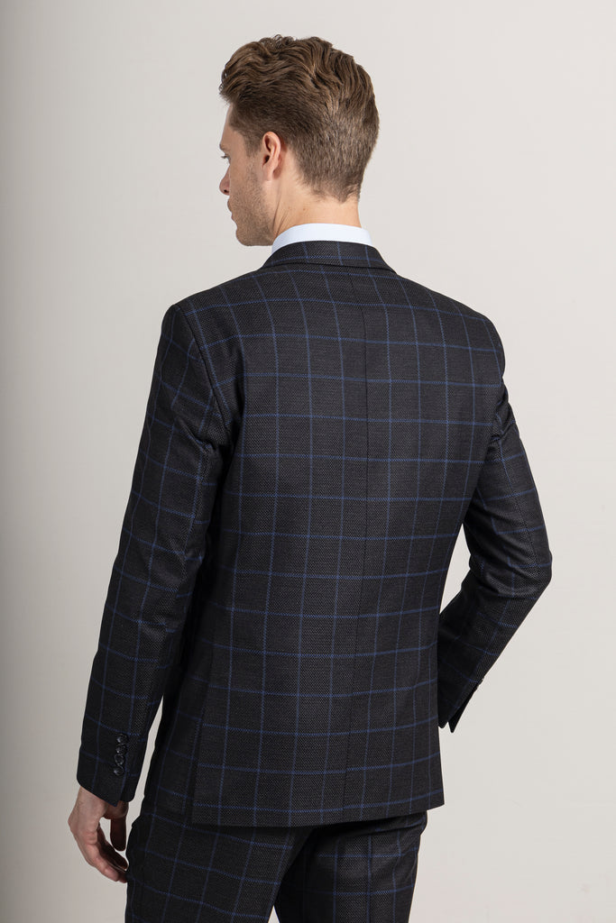 ARTHUR - Ash Grey Check Tailored Fit 3 Piece Suit - Jack Martin Menswear