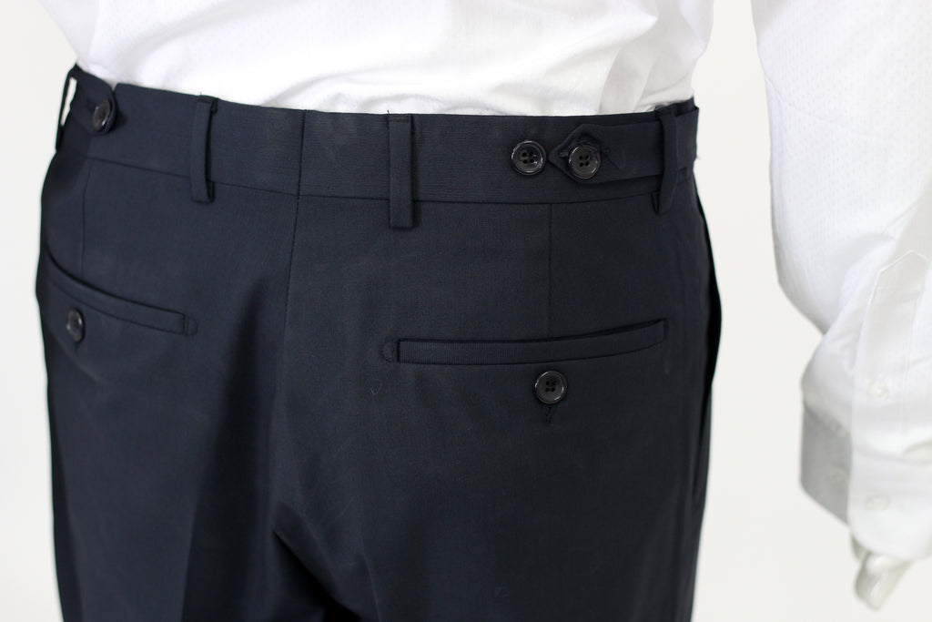 Navy Semi Plain Slim Fit Suit Trousers (PERCY) - Jack Martin Menswear
