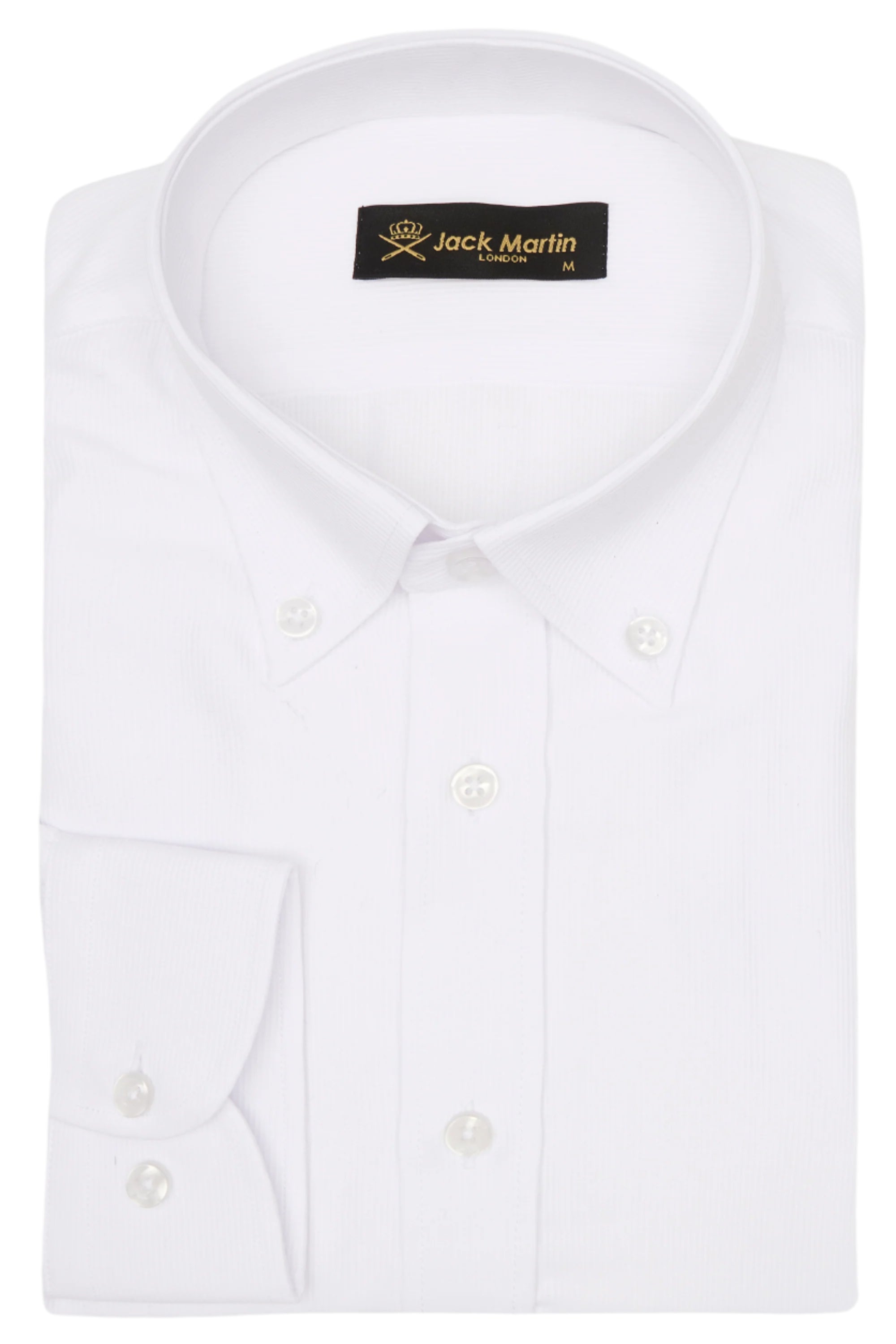 LIAM - White Dobby Stripe Button Down Casual Shirt - Jack Martin