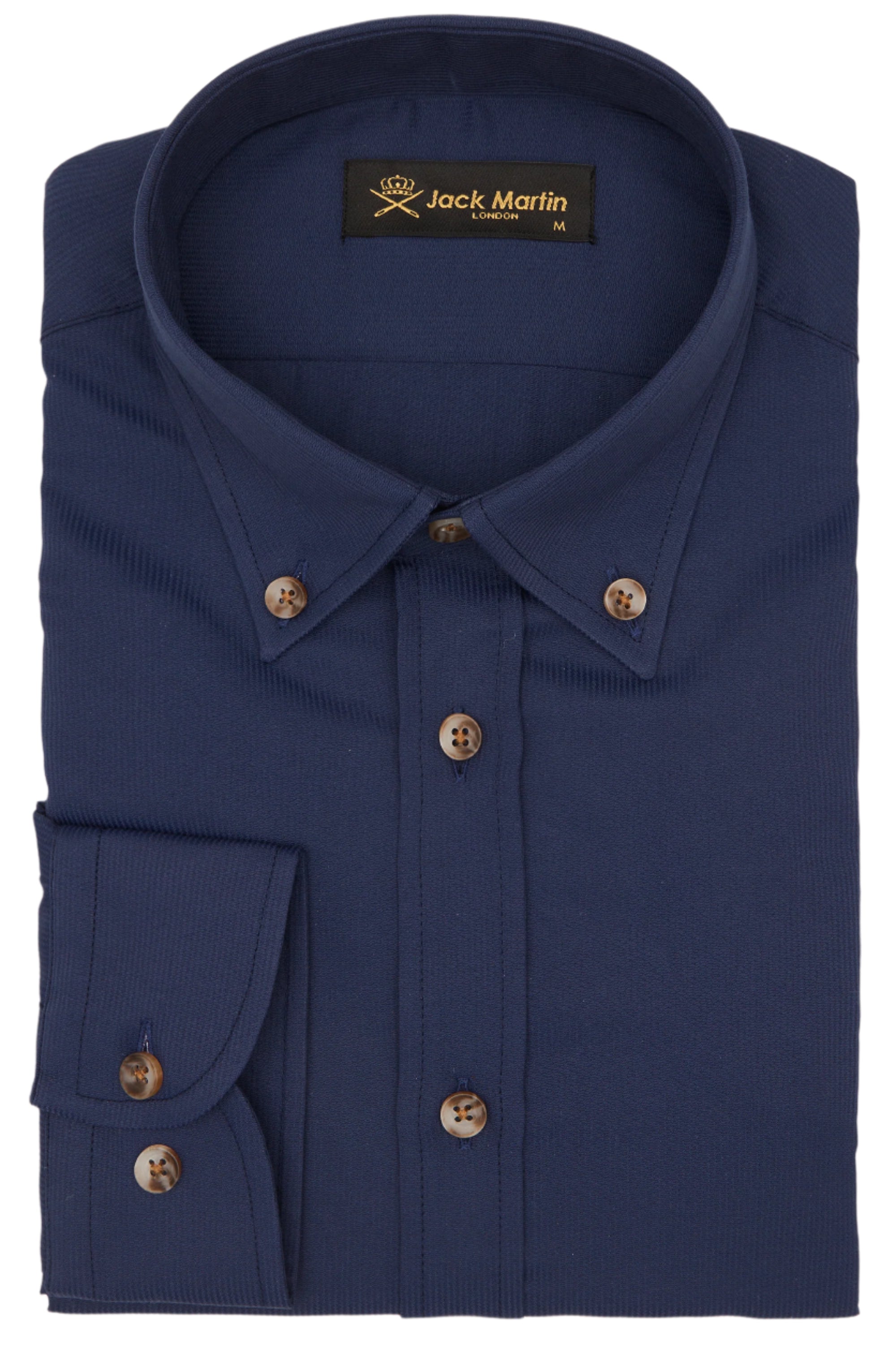 LIAM - Blue Dobby Stripe Button Down Casual Shirt - Jack Martin