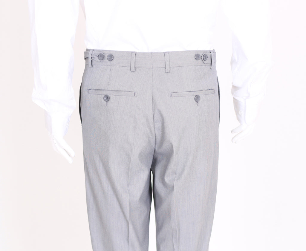 Grey & Blue Textured Semi Slim Fit Suit Trousers (PERCY) - Jack Martin Menswear
