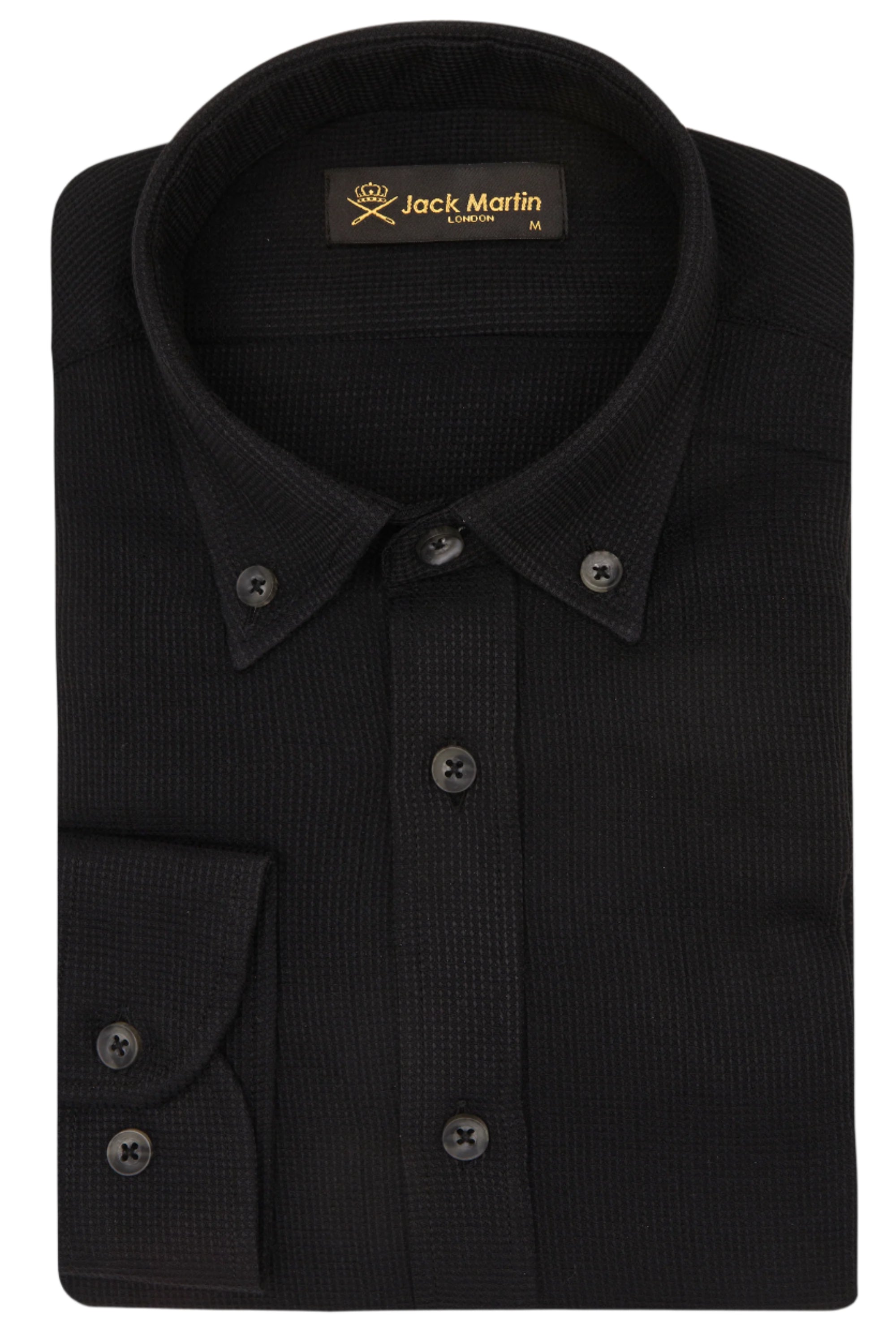 NOAH - Black Waffle Button Down Casual Shirt | Jack Martin NOAH - Black Waffle Button Down Casual Shirt | Jack Martin