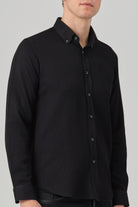 NOAH - Black Waffle Button Down Casual Shirt - Jack Martin