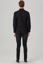 NOAH - Black Waffle Button Down Casual Shirt - Jack Martin