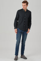 NOAH - Green Waffle Button Down Casual Shirt - Jack Martin