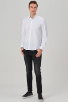 NOAH - White Waffle Button Down Casual Shirt - Jack Martin