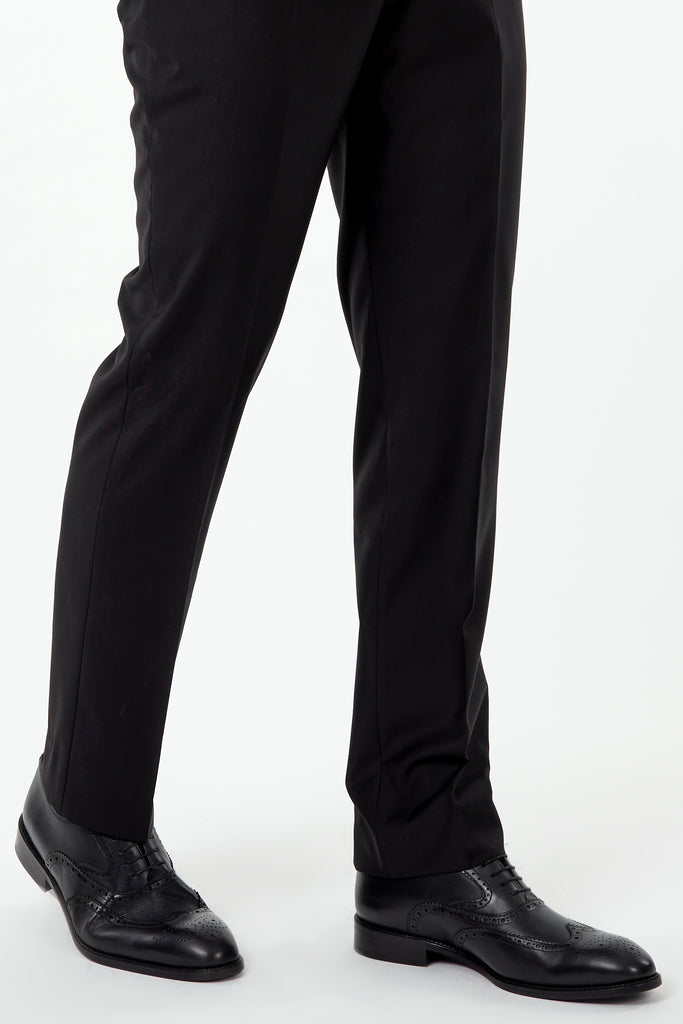 CHARLES - Black Handmade Leather Brogue Oxford Shoes - Jack Martin