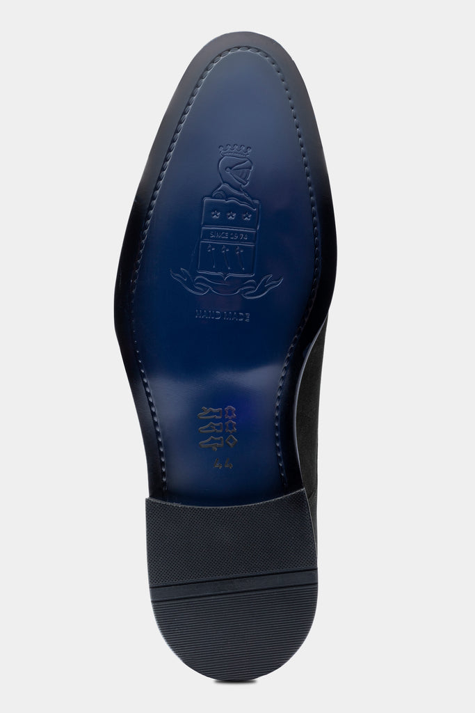 THOMAS - Black Suede Double Monk Strap Shoes - Jack Martin