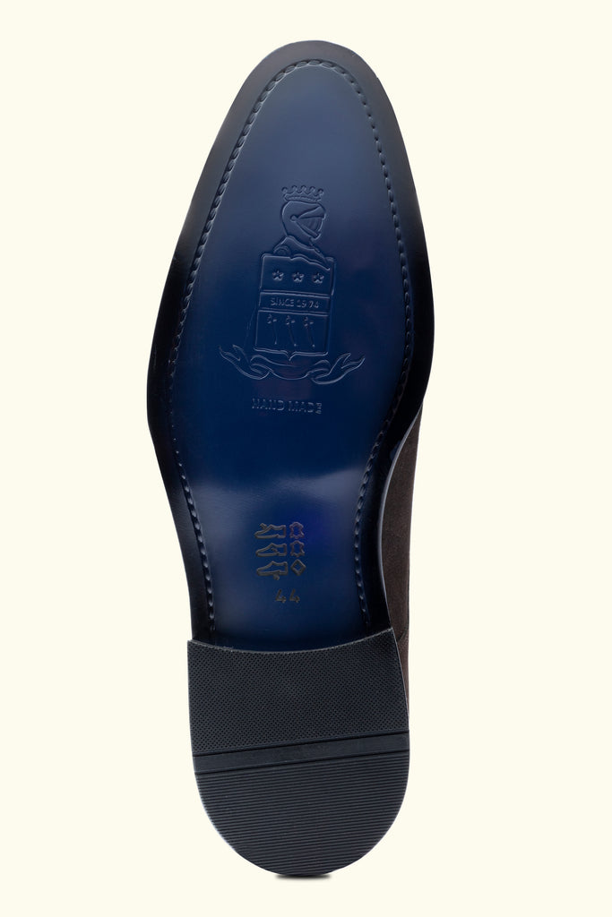 THOMAS - Brown Suede Double Monk Strap Shoes - Jack Martin