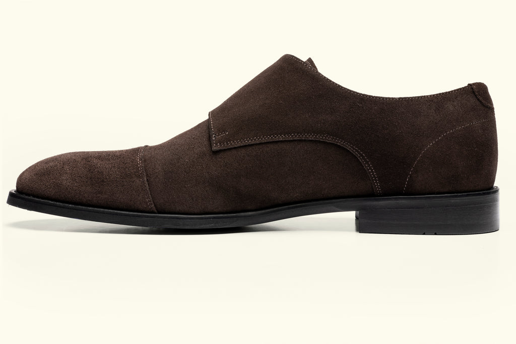 THOMAS - Brown Suede Double Monk Strap Shoes - Jack Martin