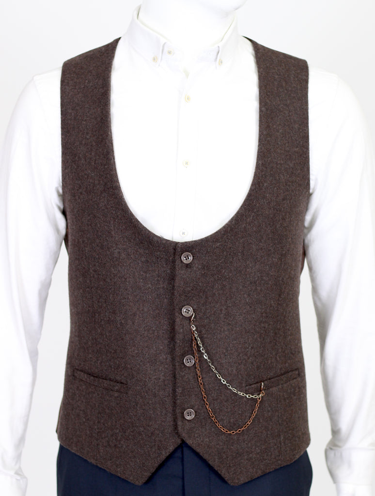 Brown Tweed Waistcoat - Jack Martin Menswear