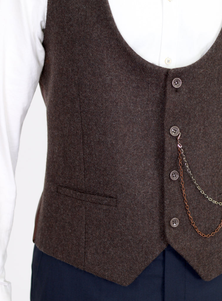 Brown Tweed Waistcoat - Jack Martin Menswear