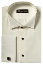 WILLIAM - Off White Wing Collar Double Cuff Dress Shirt - Jack Martin