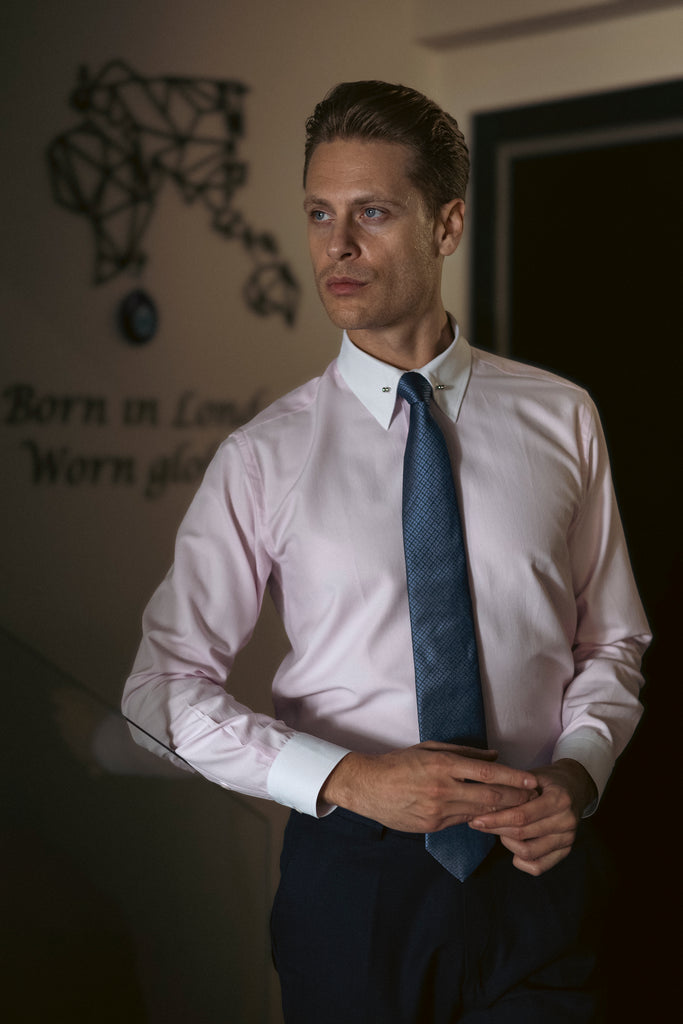 ADAM - Pink Oxford Pin Collar Shirt - Jack Martin