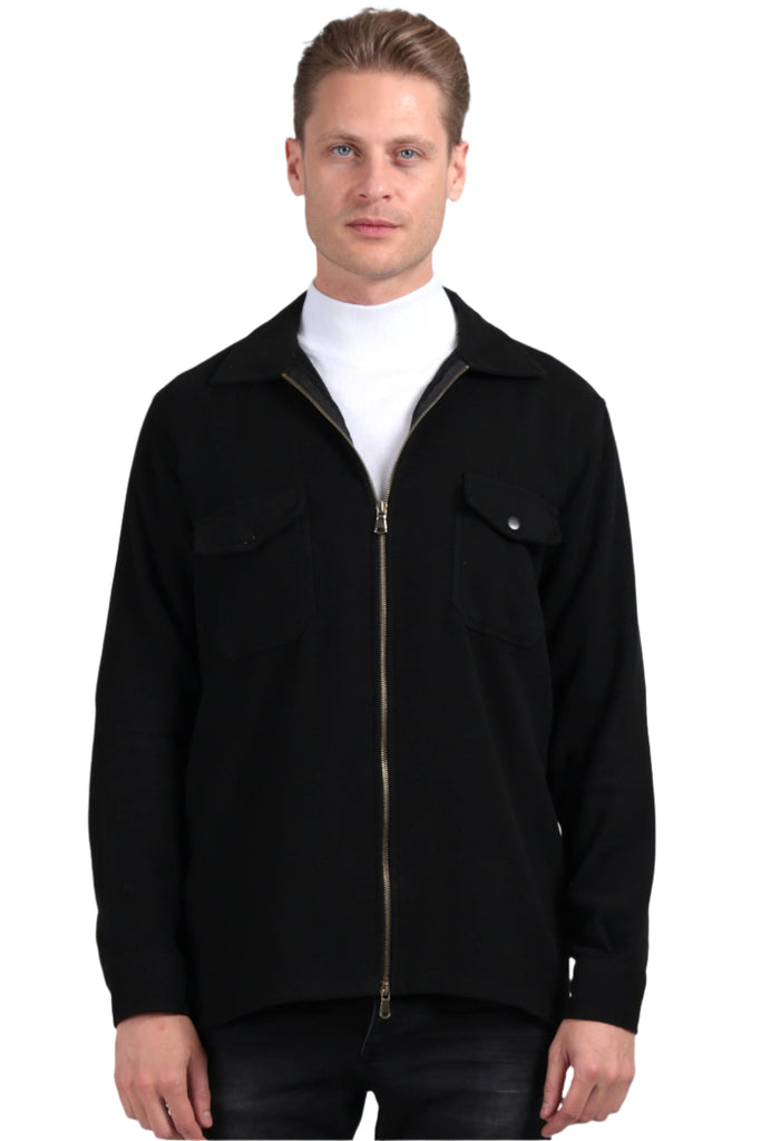 Benjamin - Black Zip Up Overshirt - Jack Martin