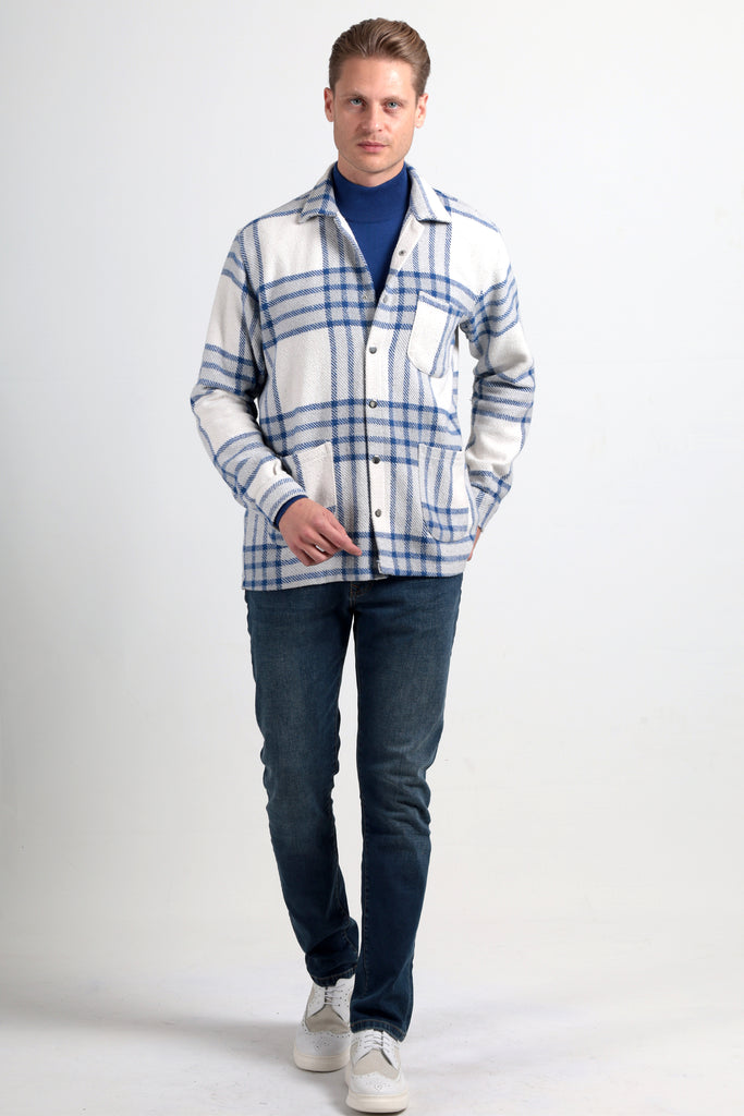 Freddie - Blue Check Overshirt - Jack Martin