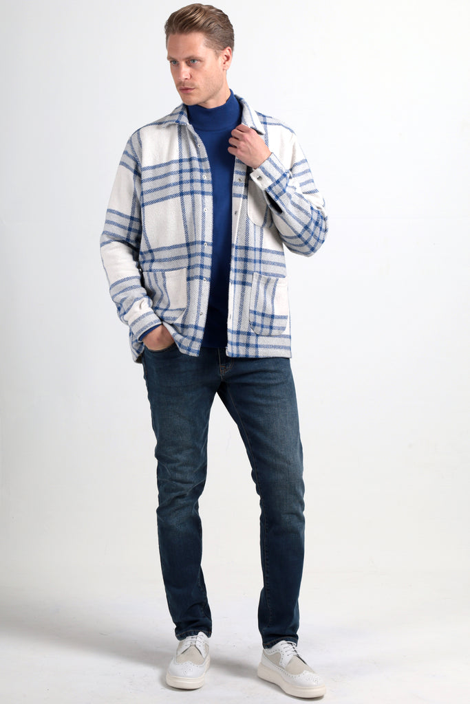 Freddie - Blue Check Overshirt - Jack Martin