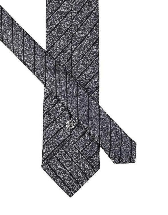 Tie & Hanky Set: Grey Textured Stripe Tie & Hanky - Jack Martin