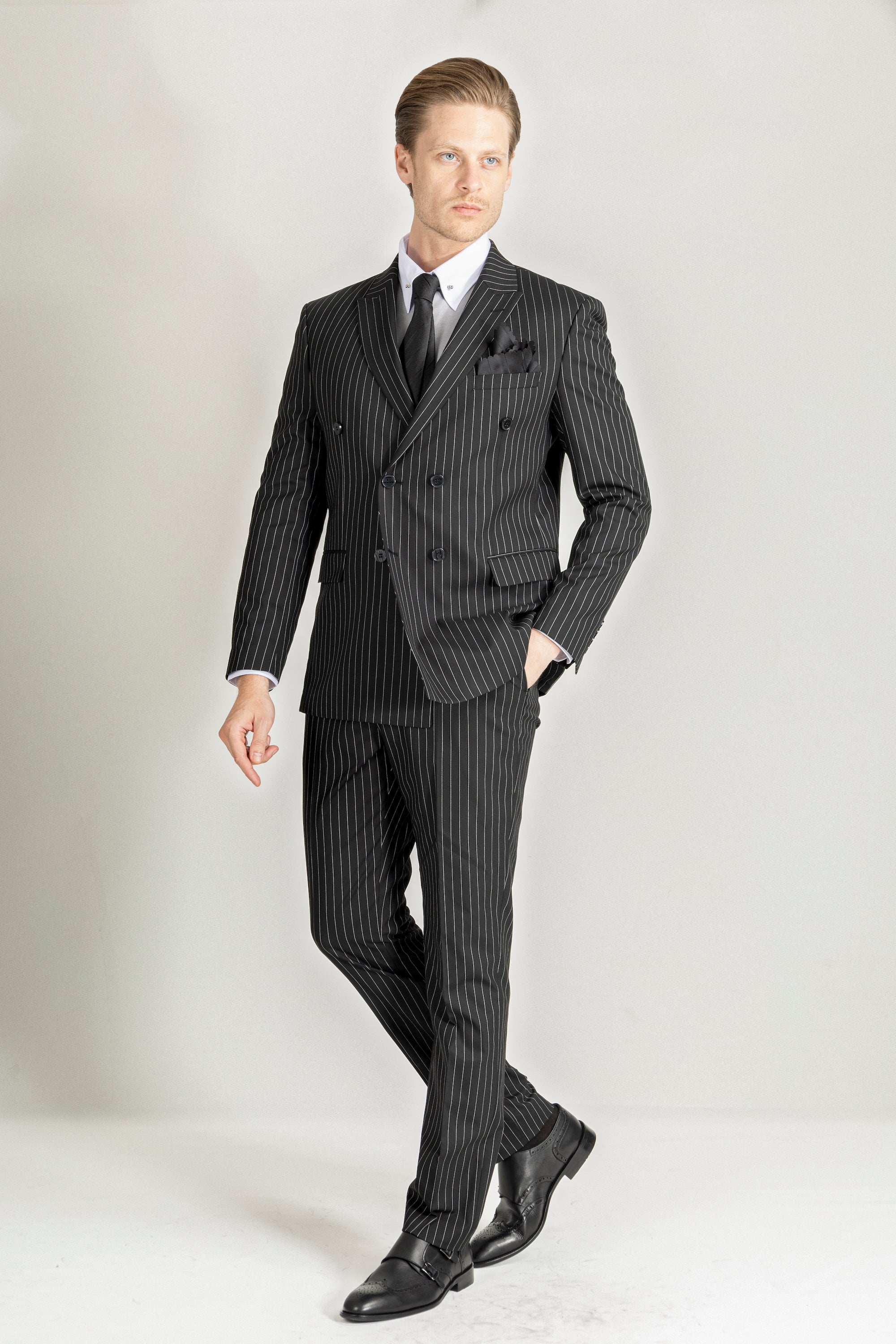 JOSEPH - Black Pinstripe Double Breasted Suit | Jack Martin – Jack ...