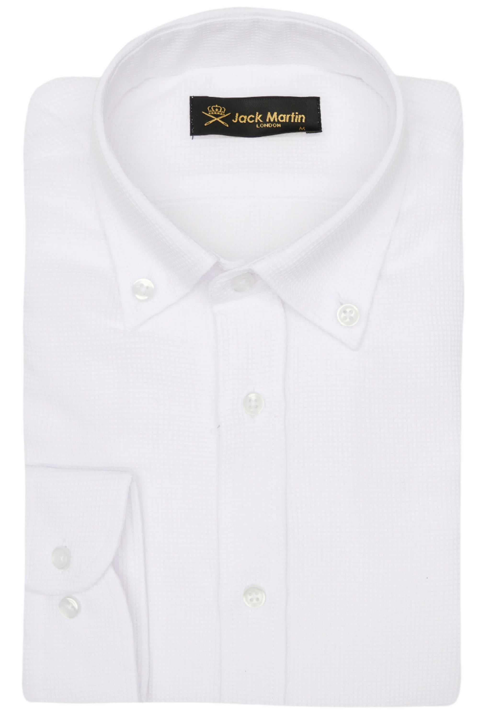 NOAH - White Waffle Button Down Casual Shirt - Jack Martin