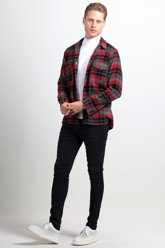 Theo - Black & Red Check Overshirt - Jack Martin